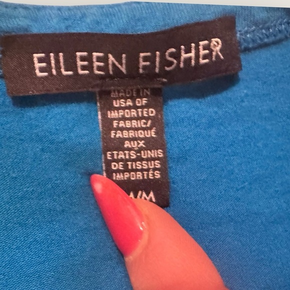 Eileen Fisher Jersey Teal Blue Scoop Neck Soft Tunic Long Blouse/dress Sz Med - Picture 8 of 15